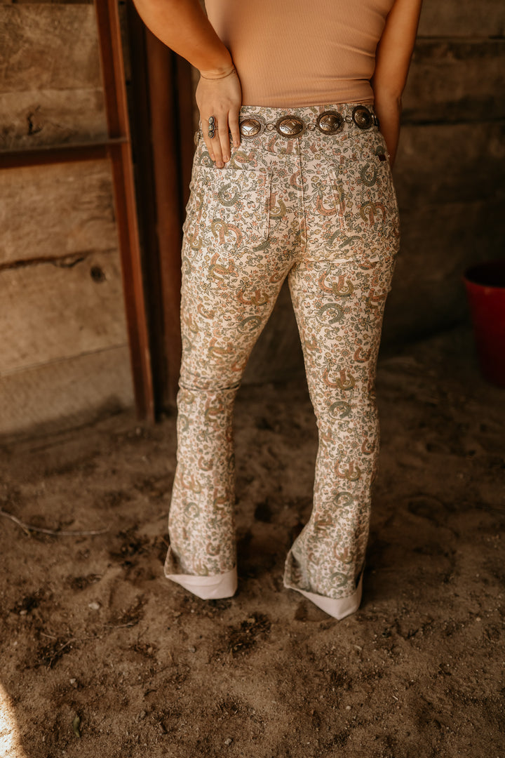 Floral Horse Shoe Flares-REVERSIBLE
