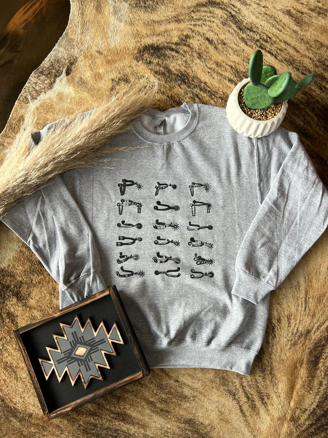 Spur On One Crewneck- Gray