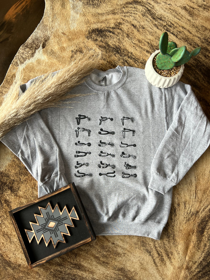 Spur On One Crewneck- Gray