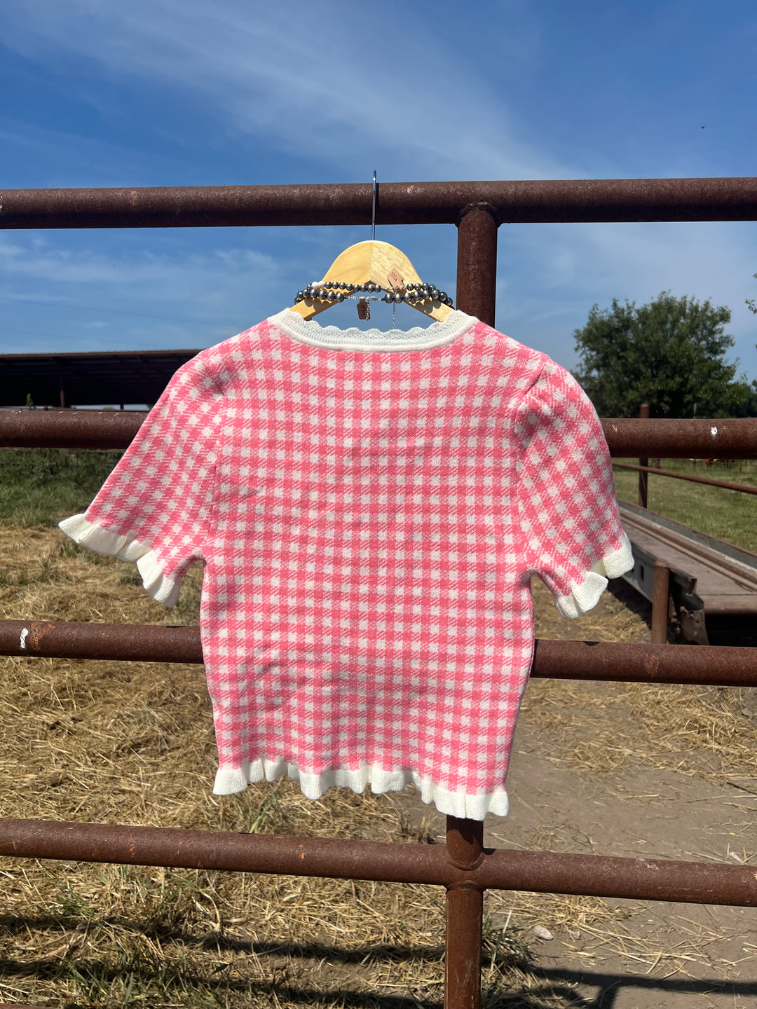 Gingham Sweater Top
