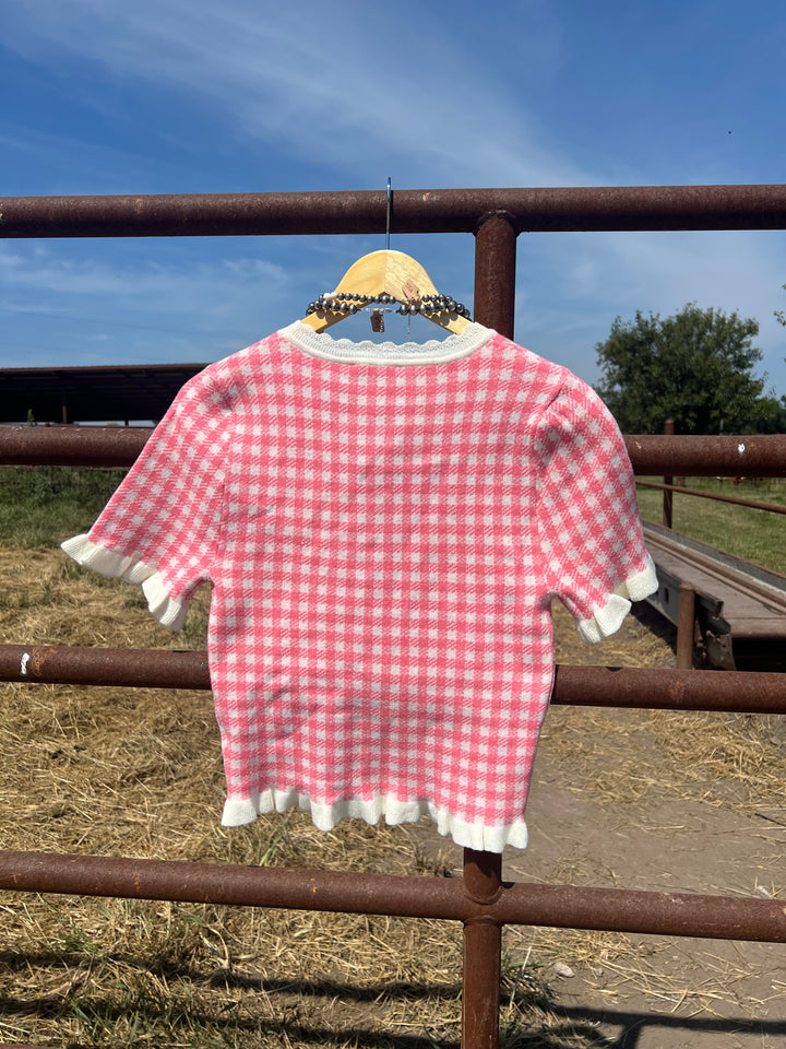 Gingham Sweater Top