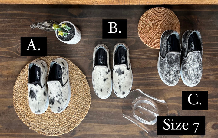 Utah Cowhide Slip Ons- S+P