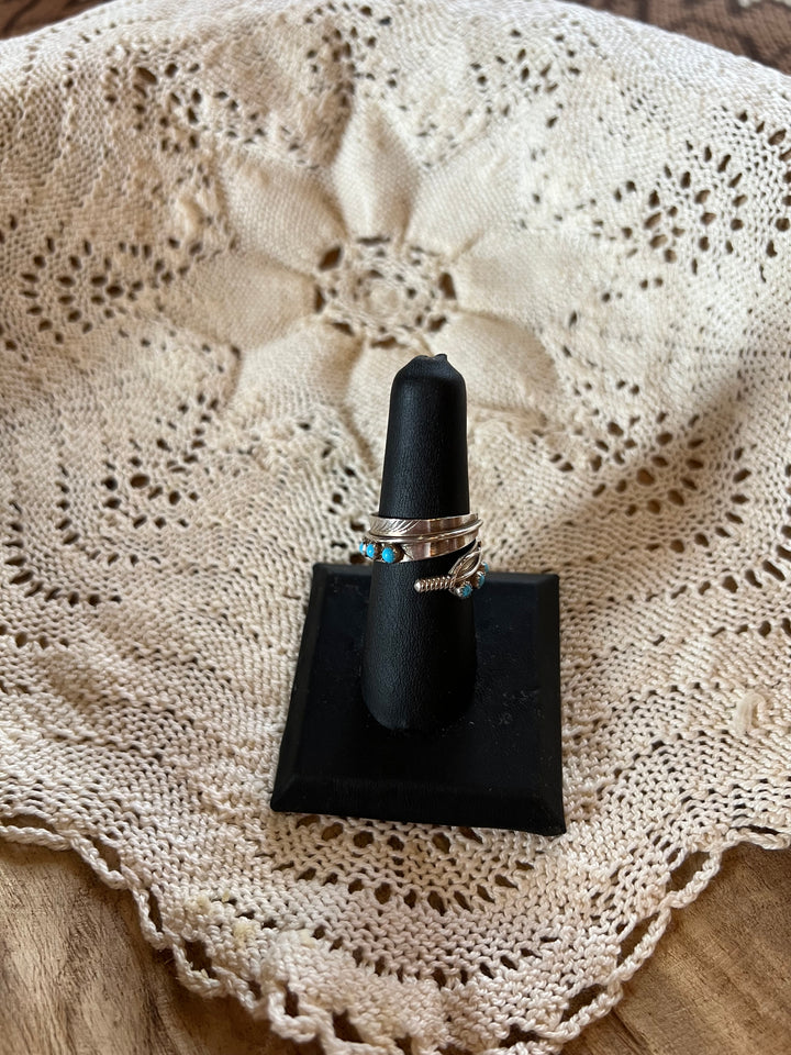 Turquoise Feather Ring