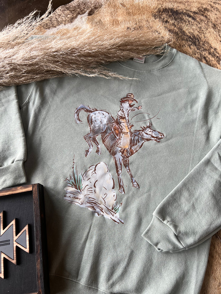 Rank One Crewneck- Sage