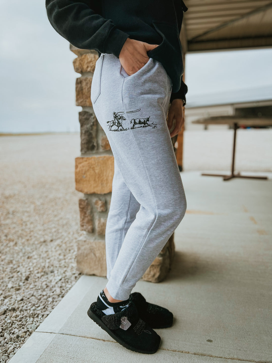 Cowboy Roper Joggers-Gray