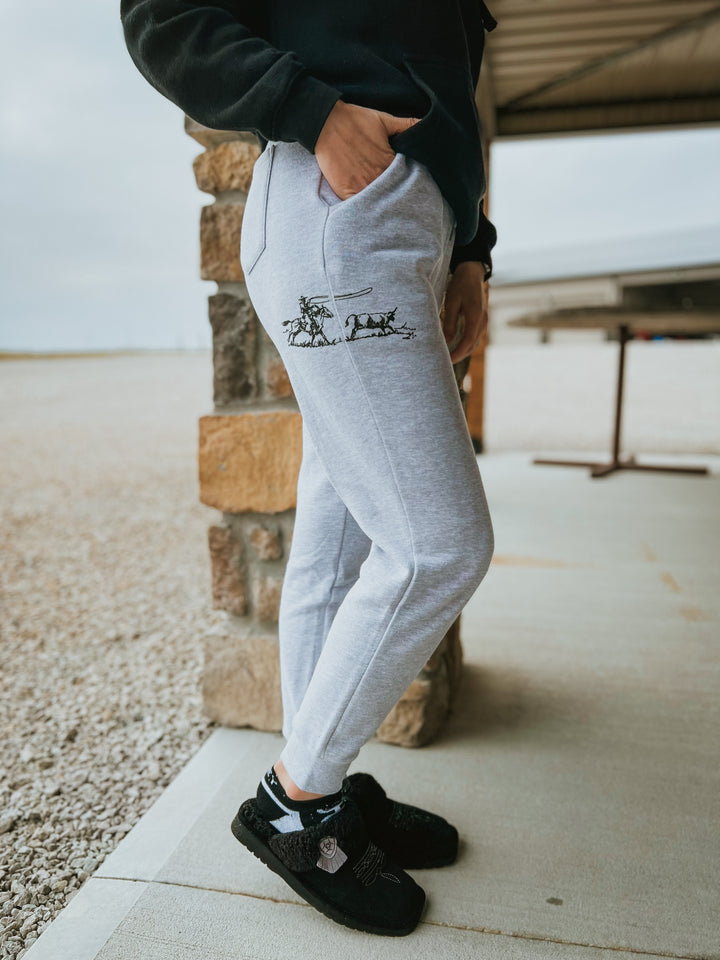 Cowboy Roper Joggers-Gray