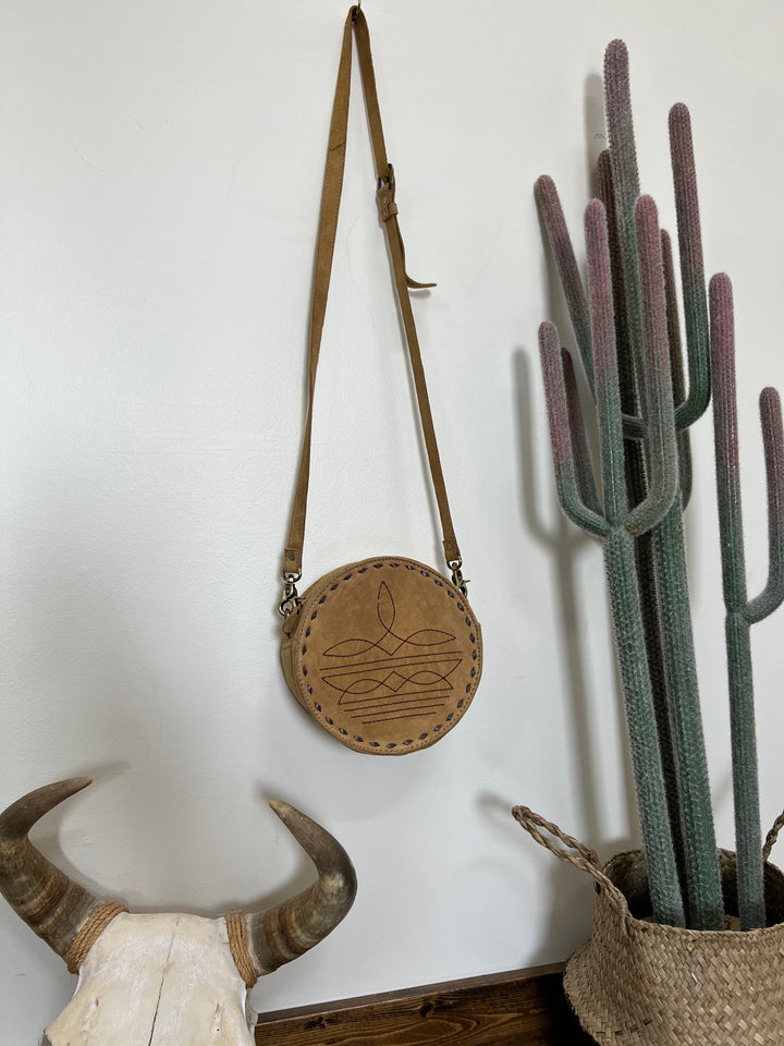 Mini Boot Stitch Canteen Purse-Camel