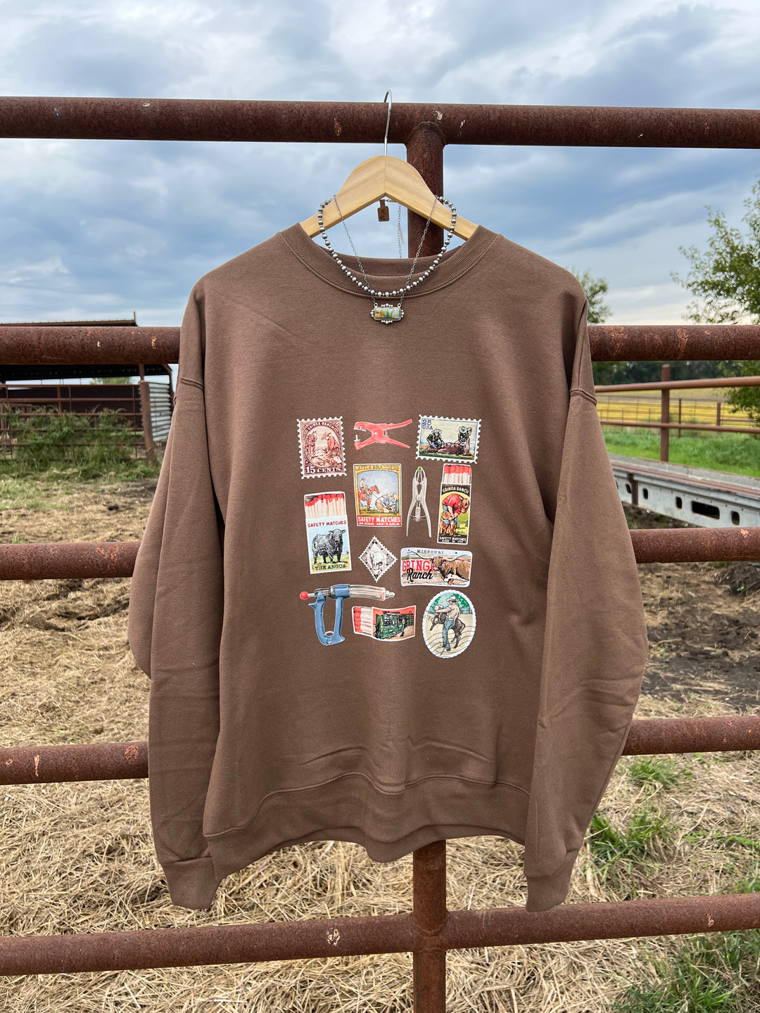 Cattle Stamp & Matchbox Crewneck