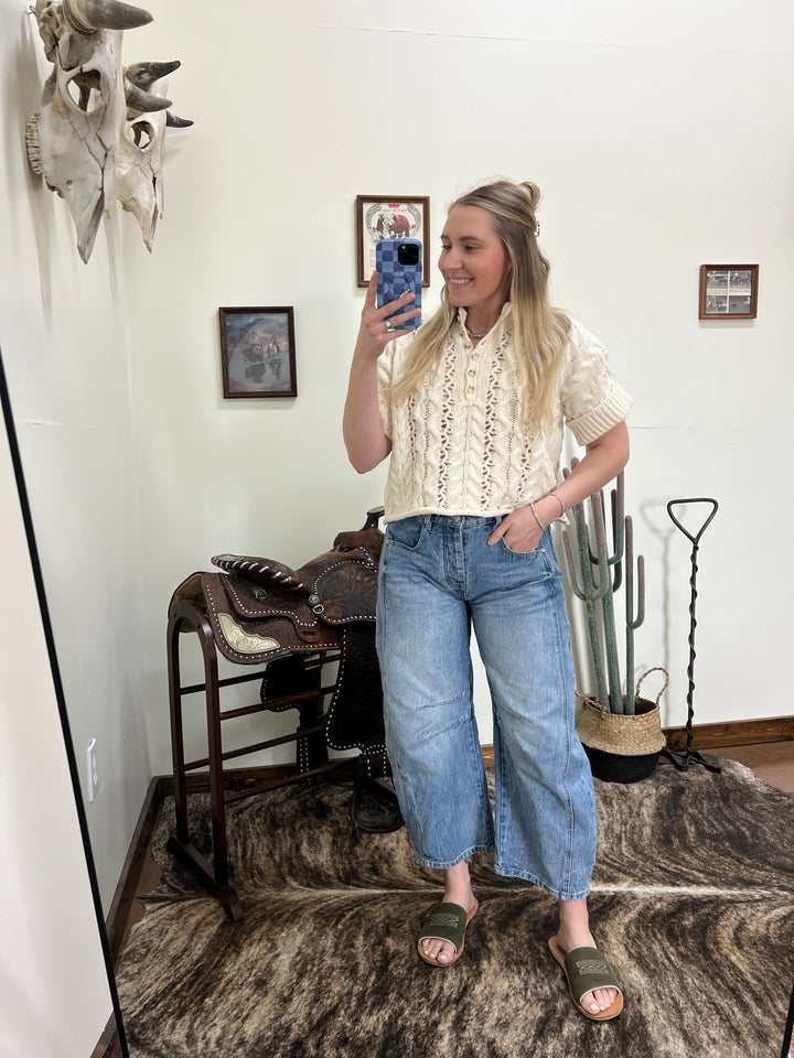 The Claire Sweater Top-Ivory