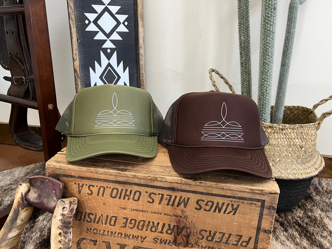 Boot Stitch Trucker Hat-{6 Colors}