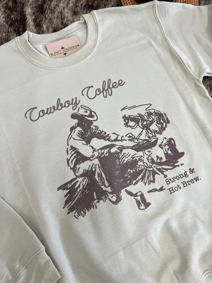 Cowboy Coffee Crewneck-Sand