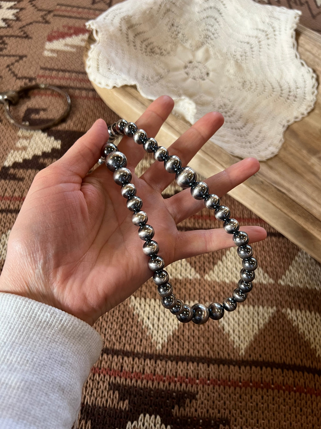 10-14mm Sterling Silver Pearl Necklace-20.5”