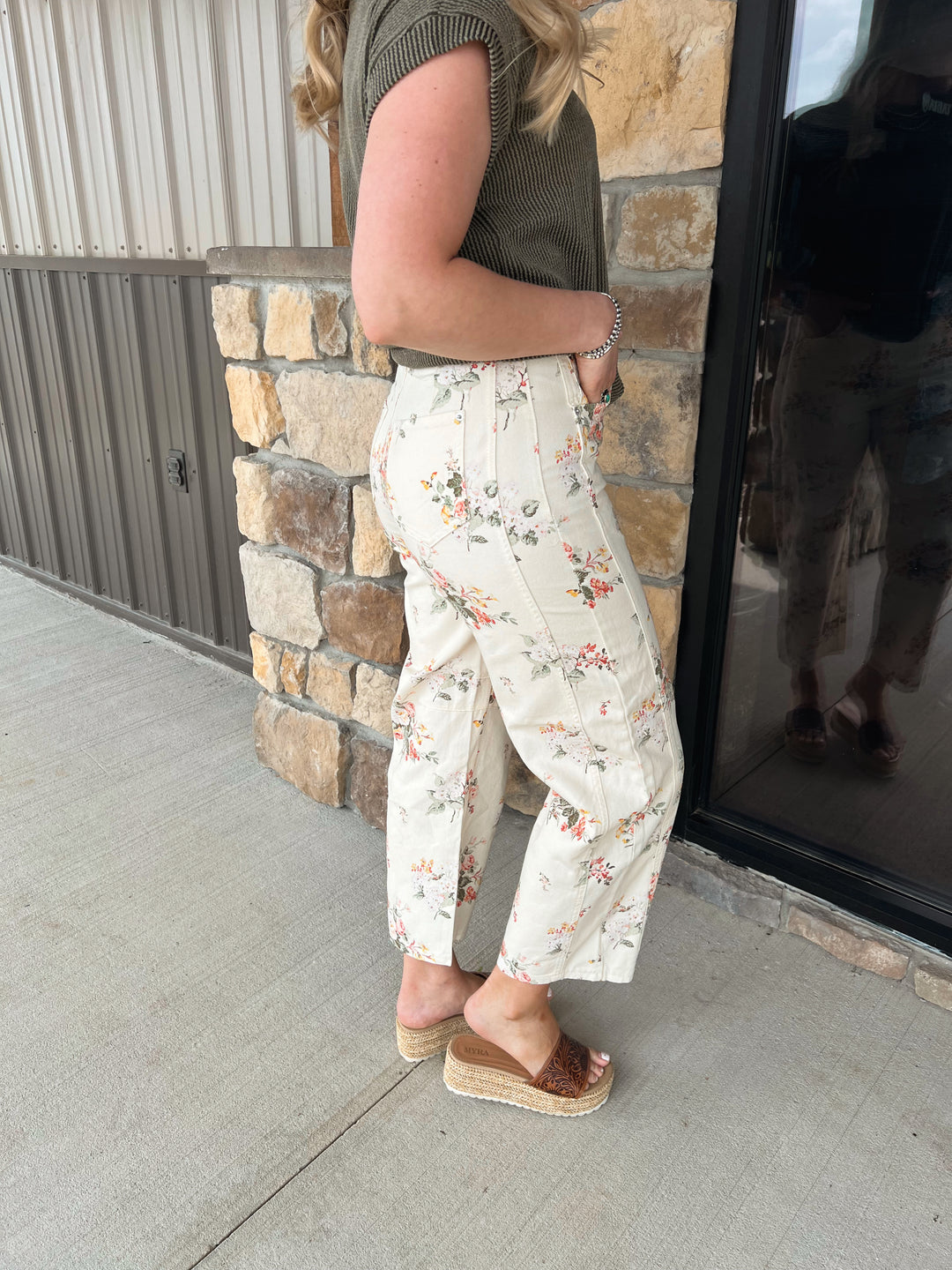 Floral Barrel Jeans