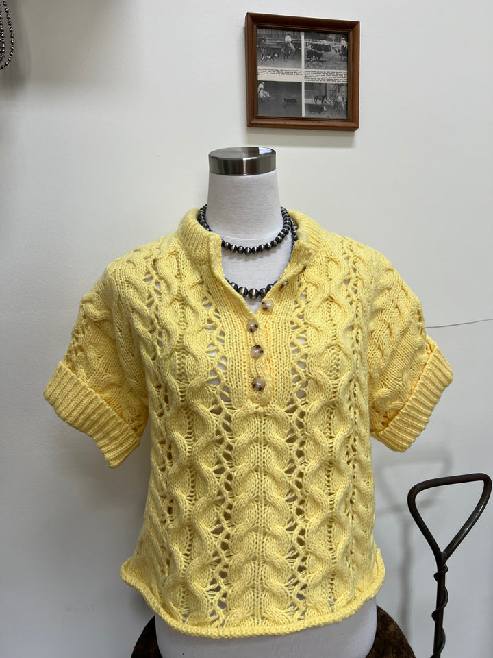 The Claire Sweater Top-Lemon