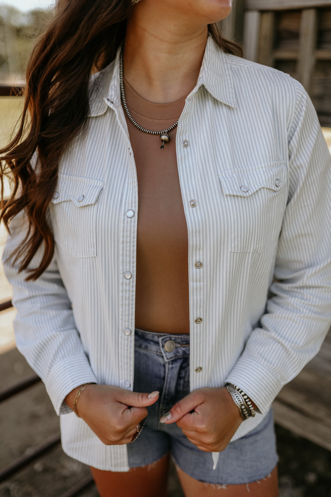 Pinstripe Button-Up