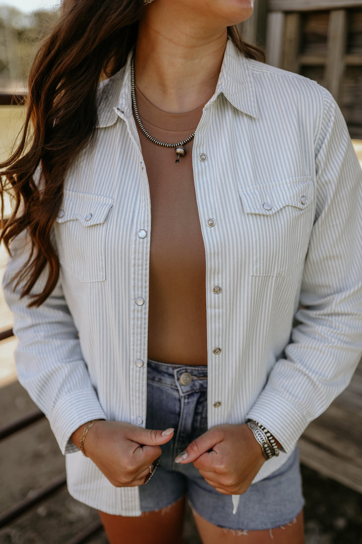 Pinstripe Button-Up