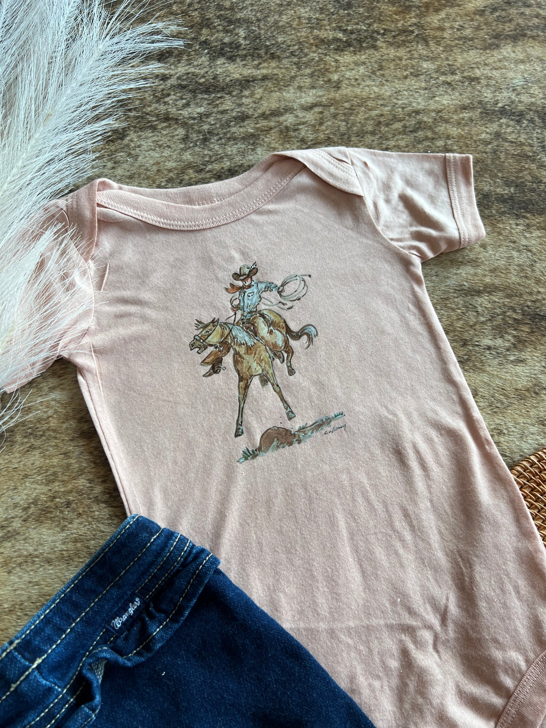 Wild One Onesie-Peach