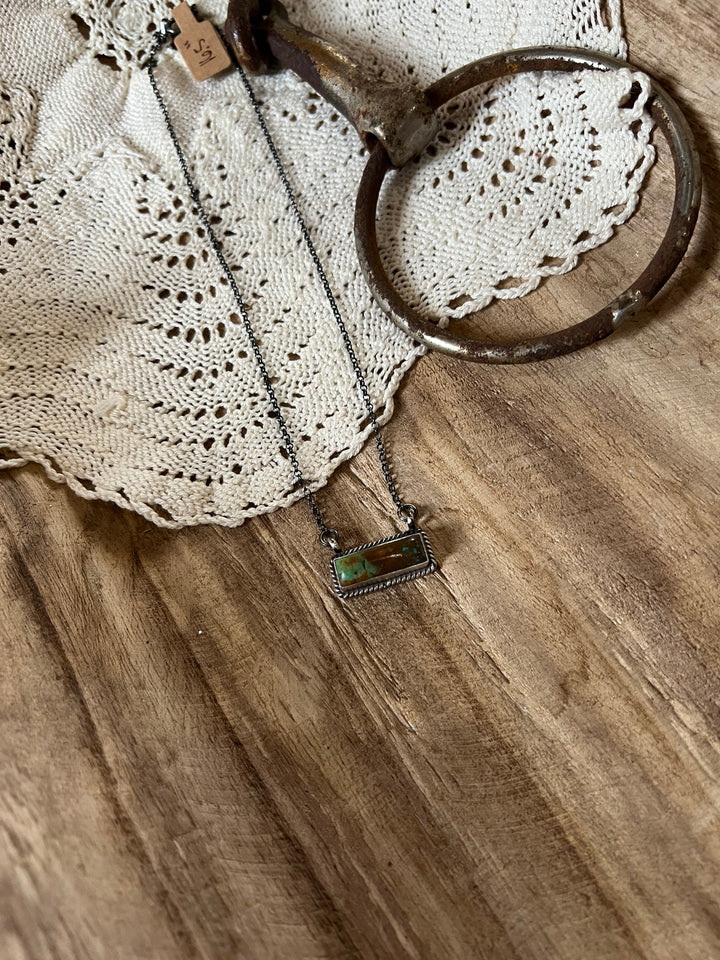 Kingman Turquoise Bar Necklace