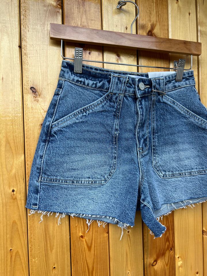 High Rise Patch Pocket Shorts