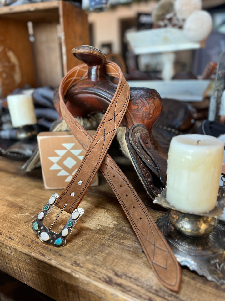 Desert Tan Rough Out Leather Belt