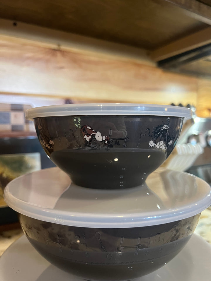 Hereford/Bucking Horse  3PC Bowl Set