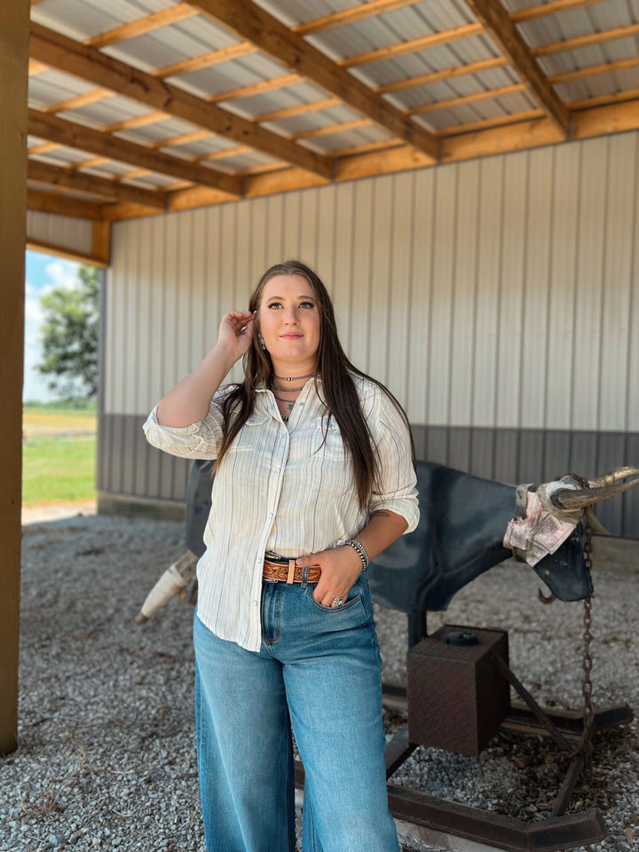 Bingham Stripe Button-Up{MEDIUM ONLY}