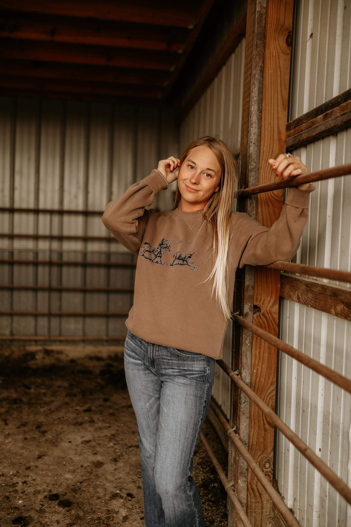 Rope Em’ Crewneck-Mocha