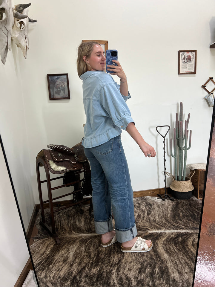 The Austin Washed Denim Top