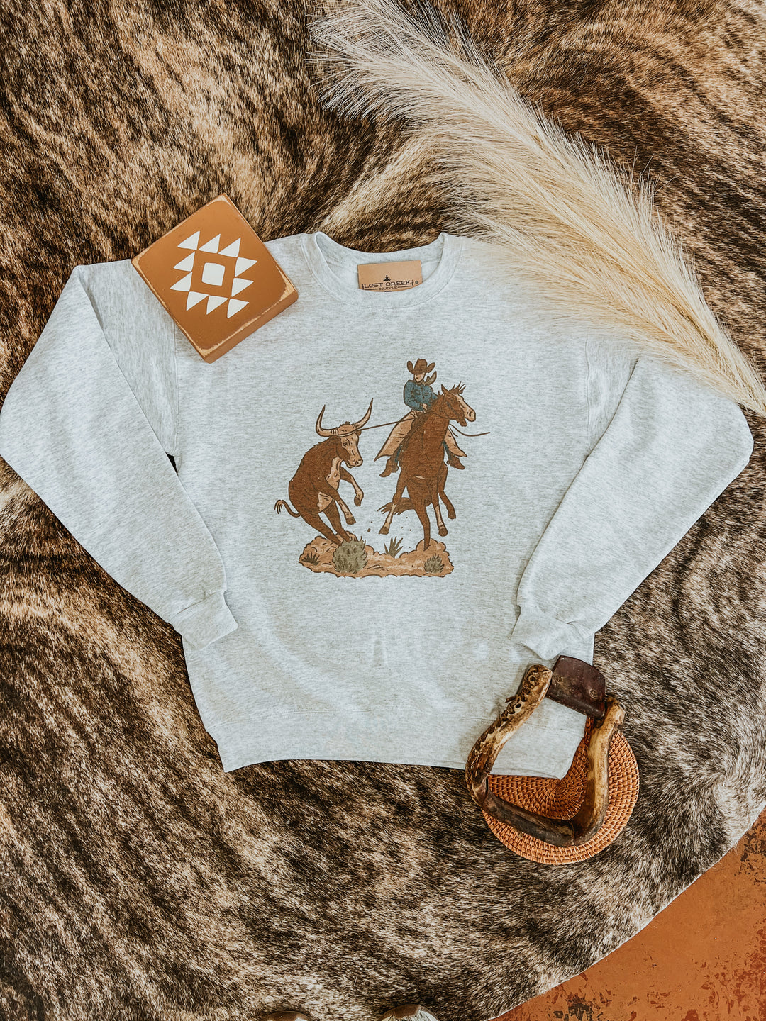 Steer Roper Crewneck-Ash