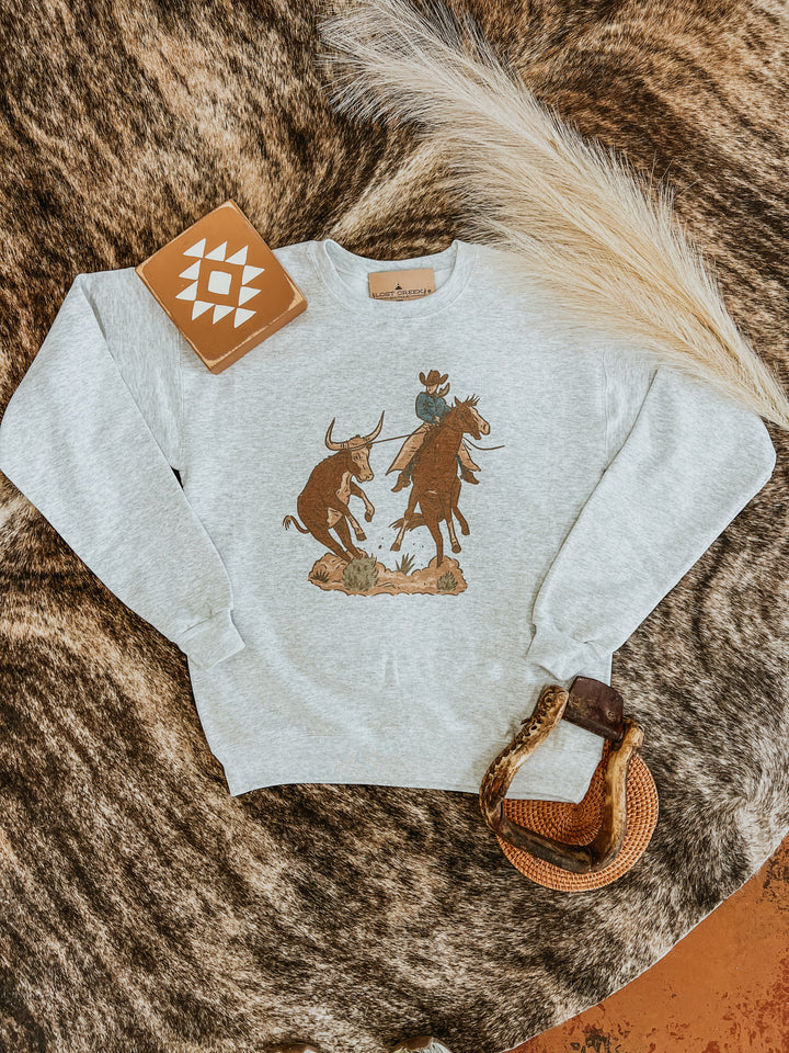 Steer Roper Crewneck-Ash