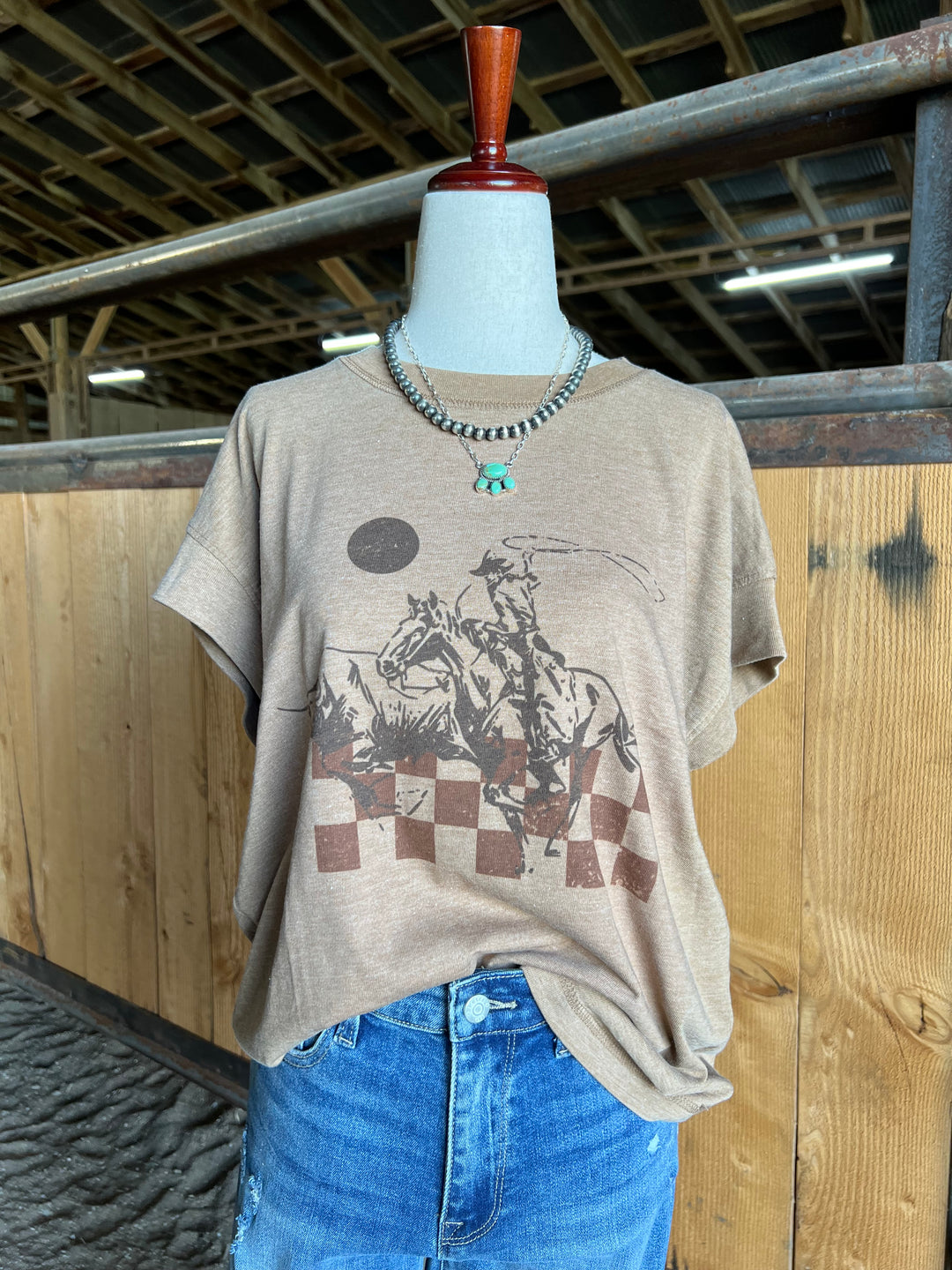 Checker Ropin’ Relaxed Tee