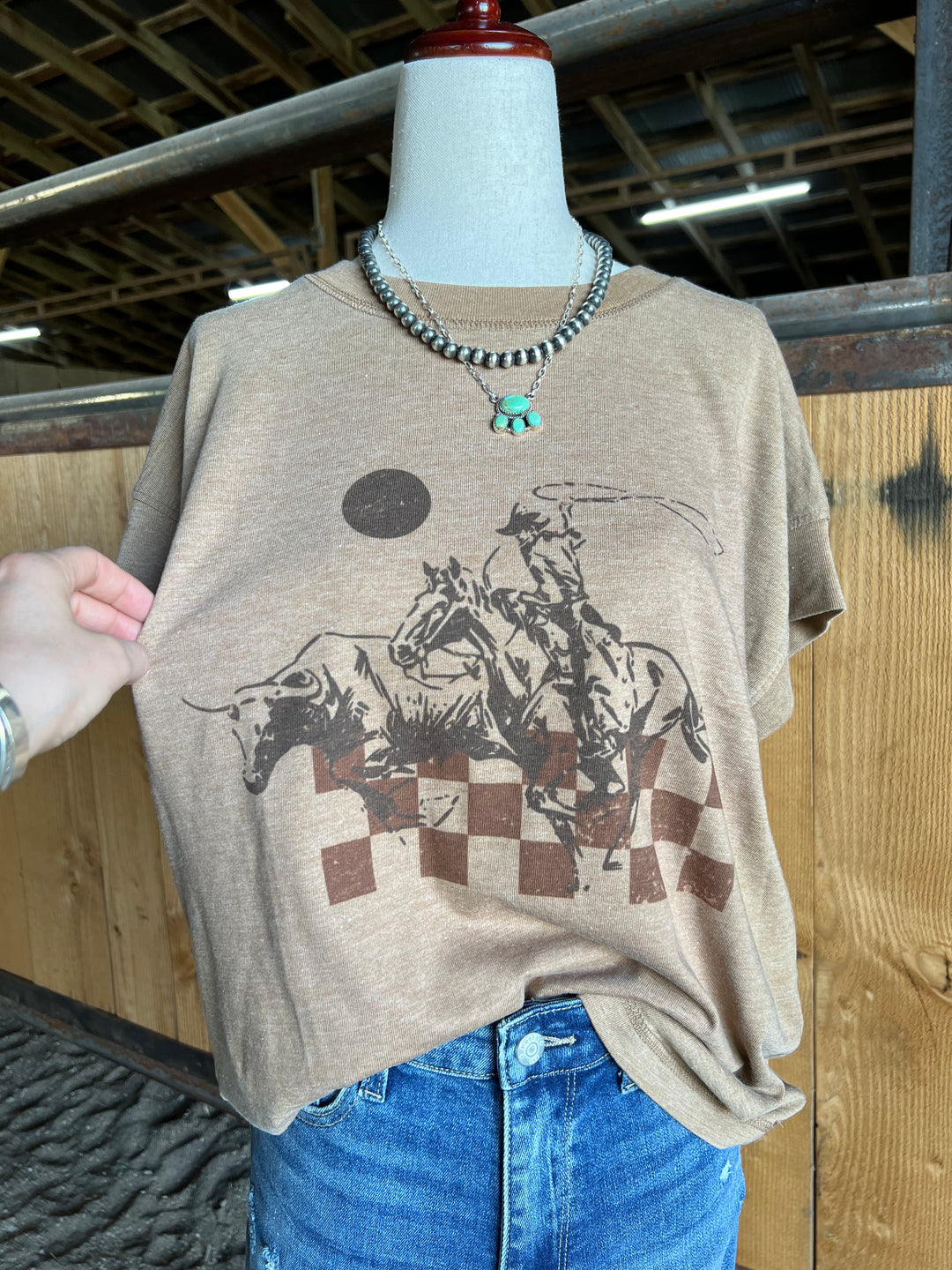 Checker Ropin’ Relaxed Tee