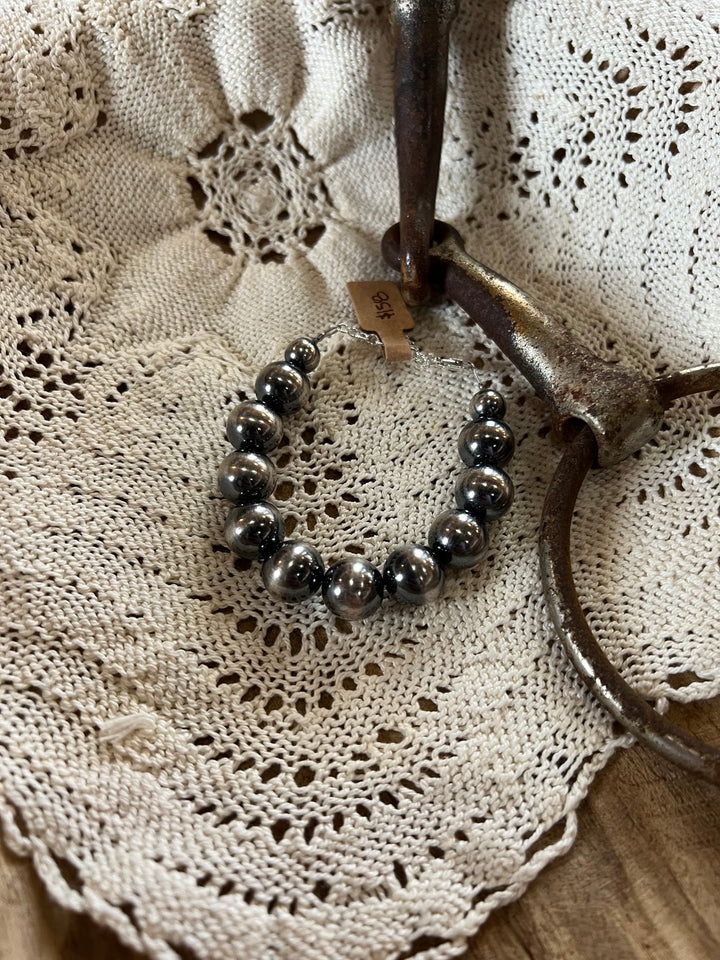 12mm Sterling Silver Pearls Necklace measures Bracelet