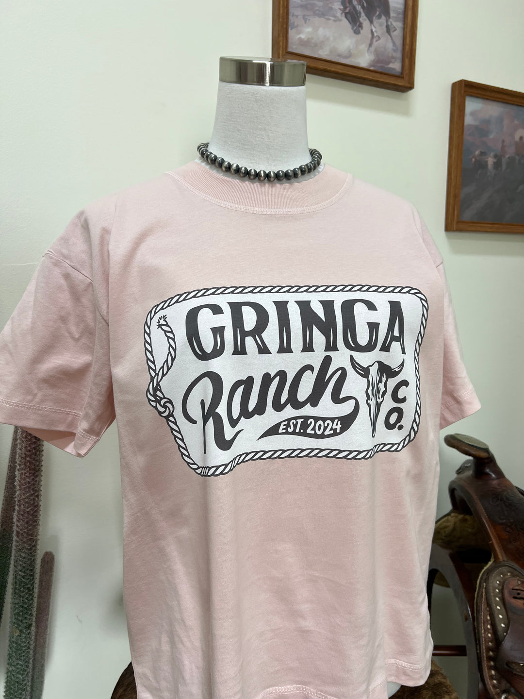 Gringa Ranch Logo T-Shirt-Blush