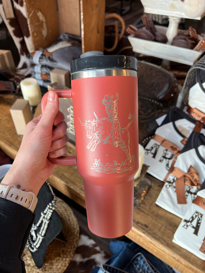 Rowdy CowGirl Tumbler- Rust