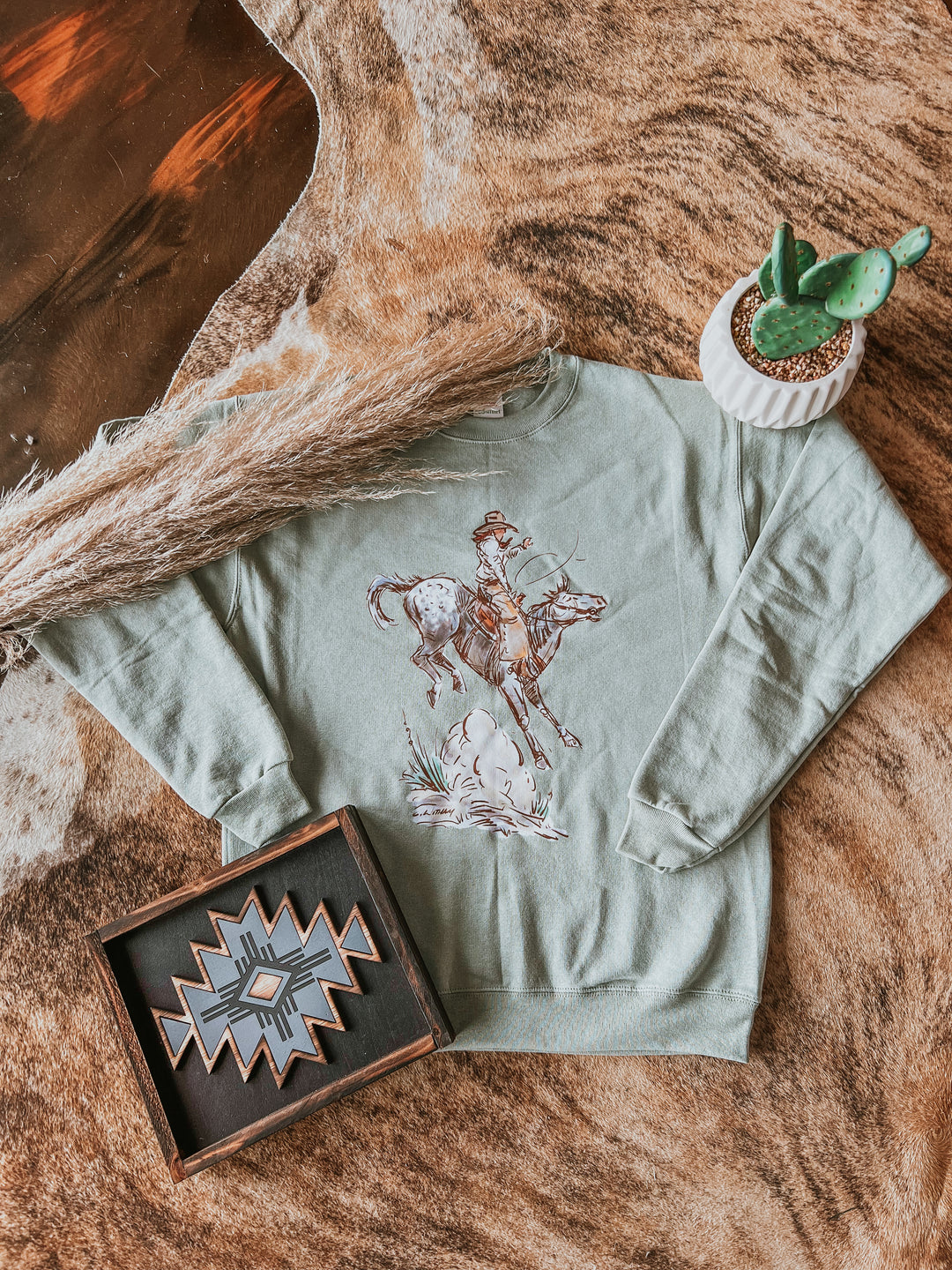 Rank One Crewneck- Sage