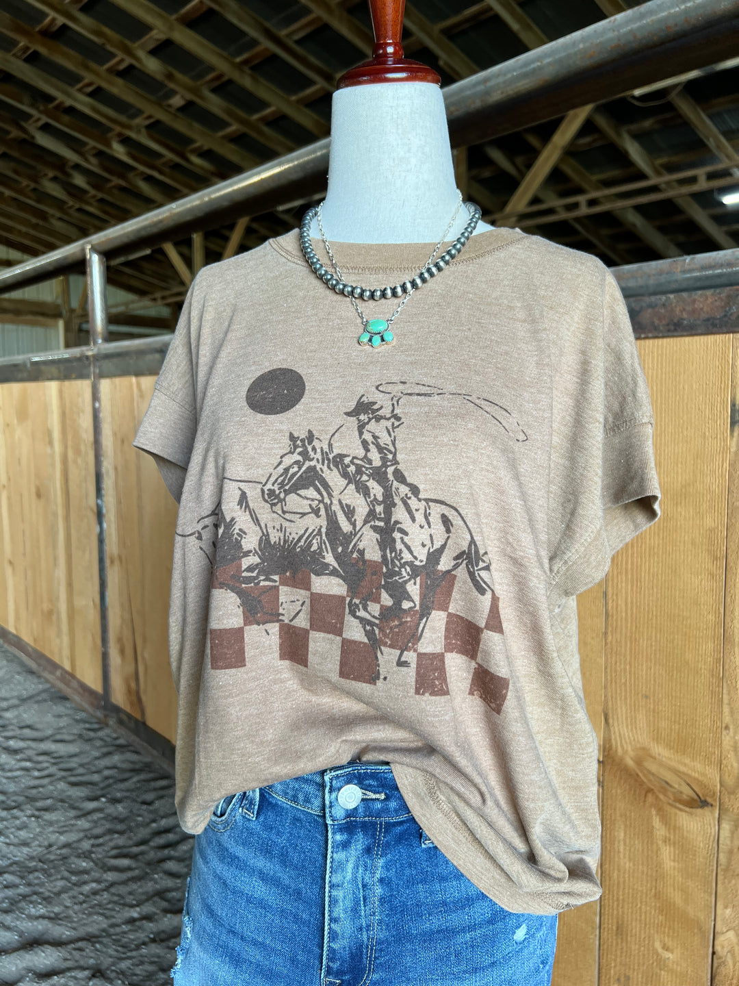 Checker Ropin’ Relaxed Tee