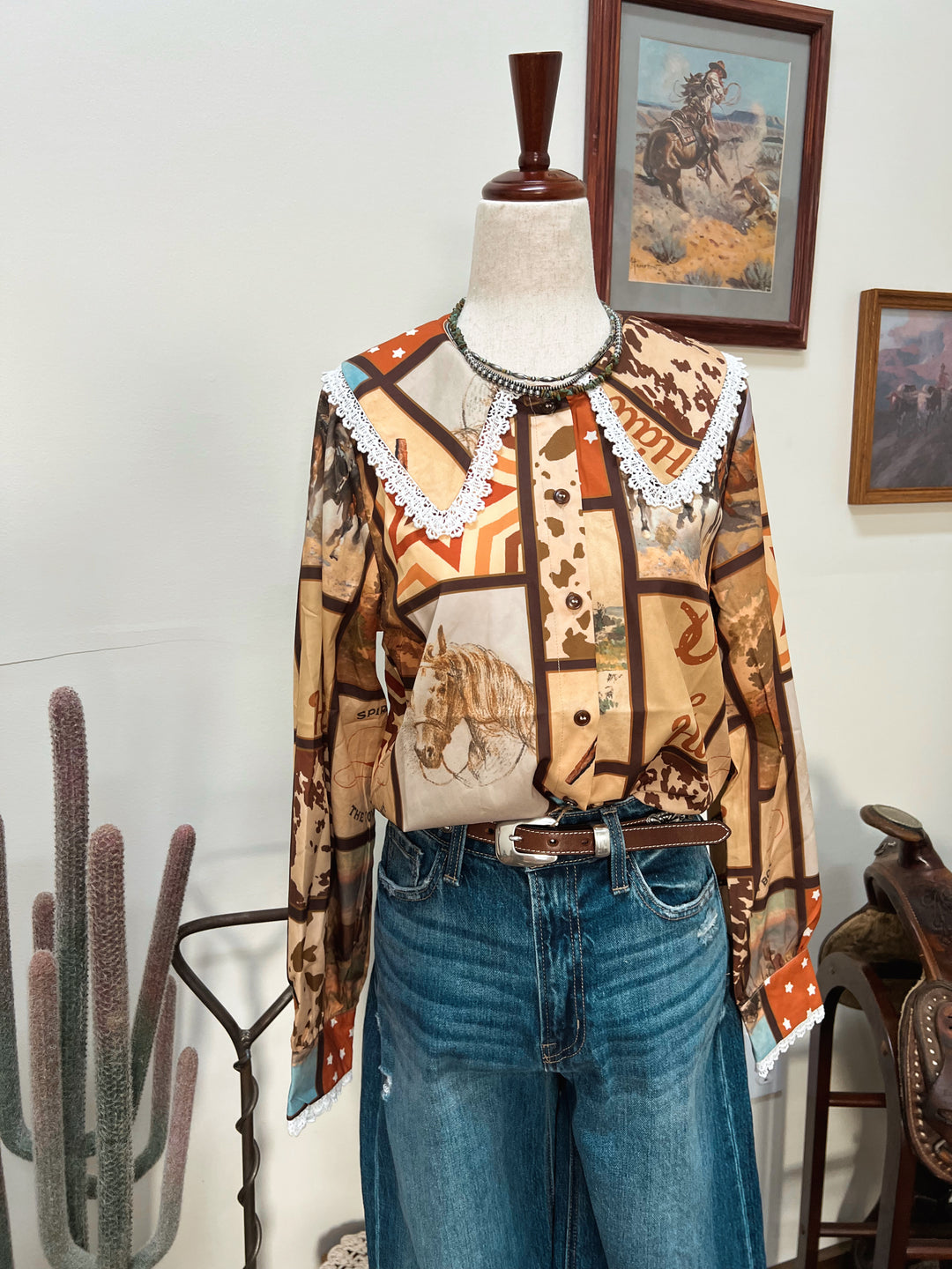 Tucker Cowboy Button-Up Blouse