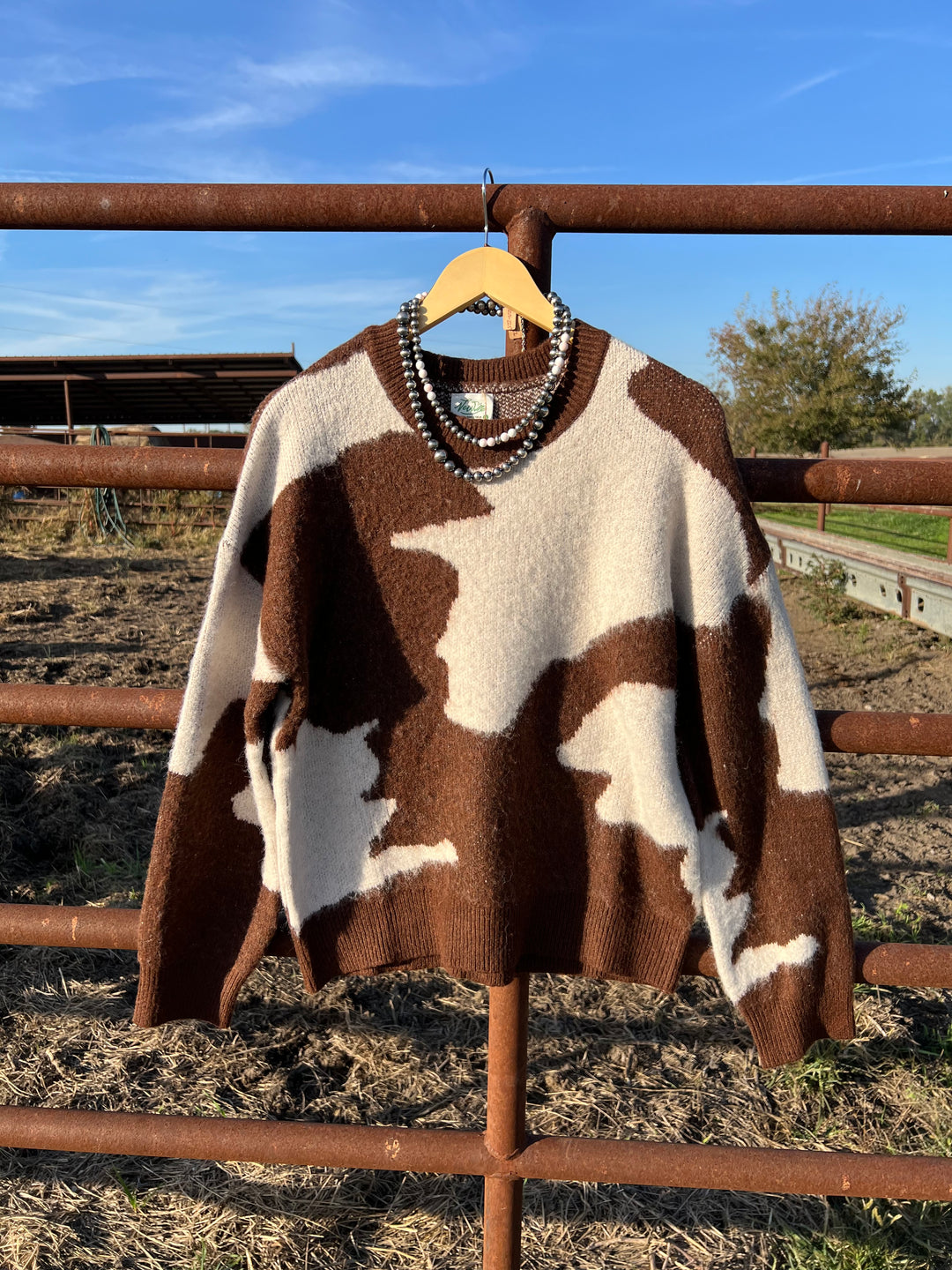 Cow Print Sweater