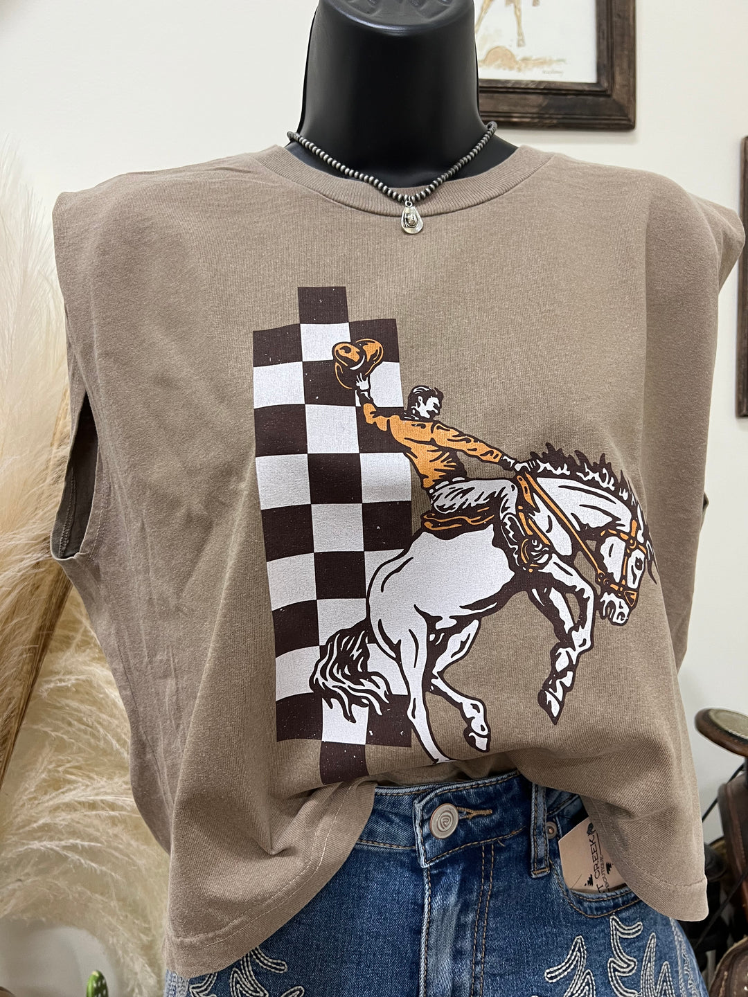Bronc Checker Muscle Tank
