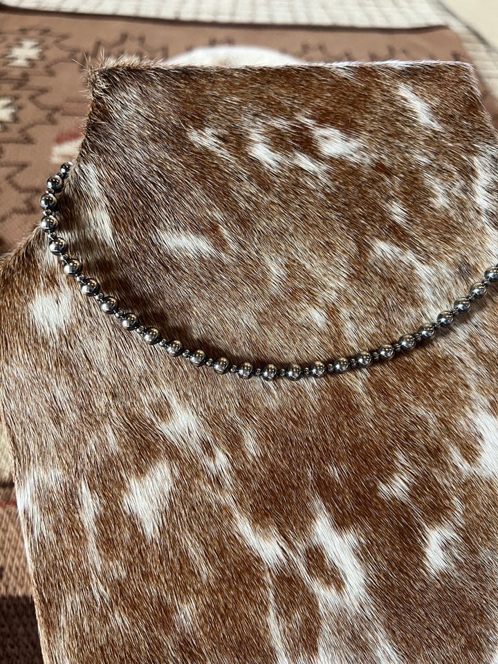 3mm & 6mm Sterling Silver Pearl Necklace