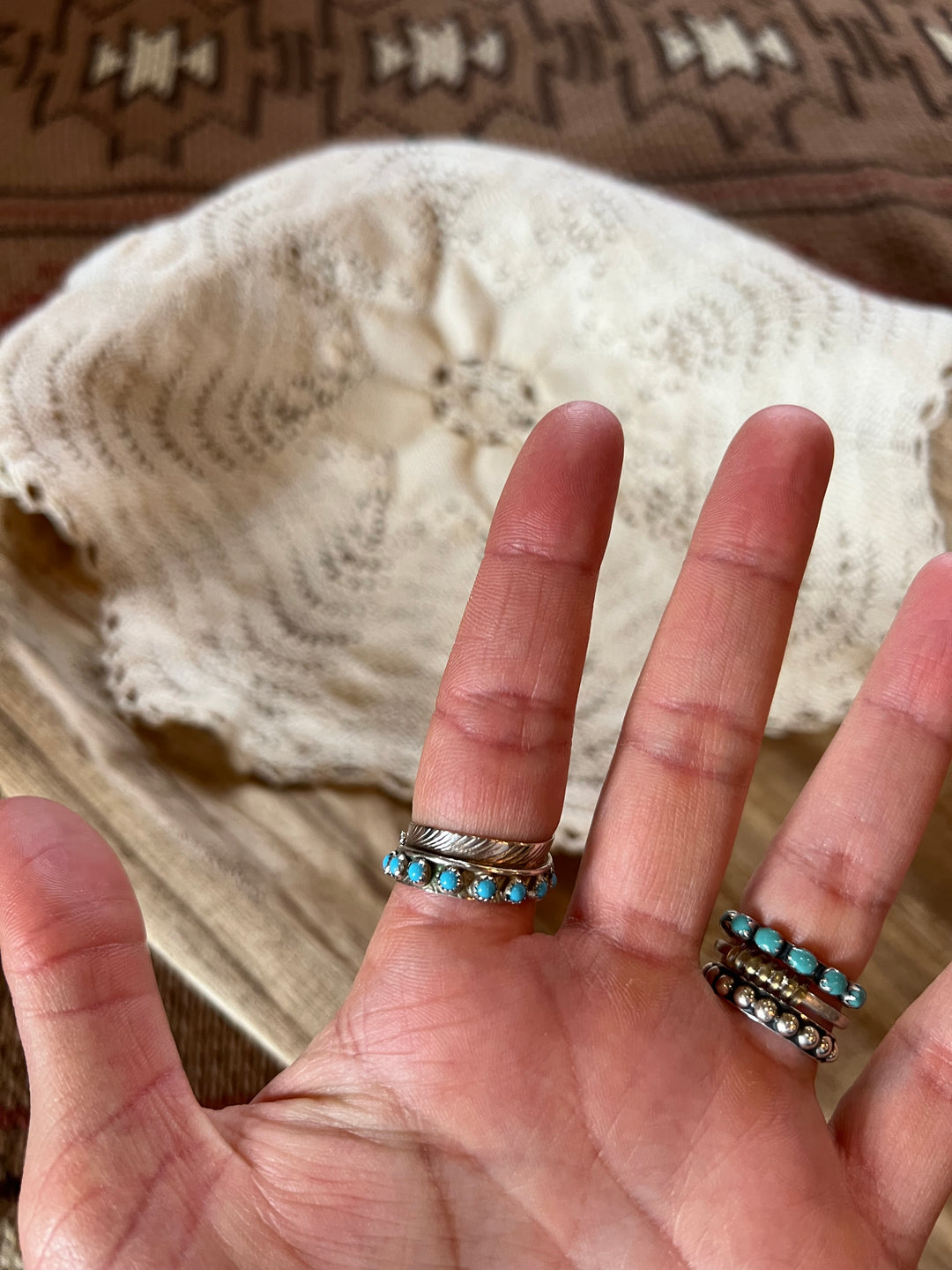Turquoise Feather Ring
