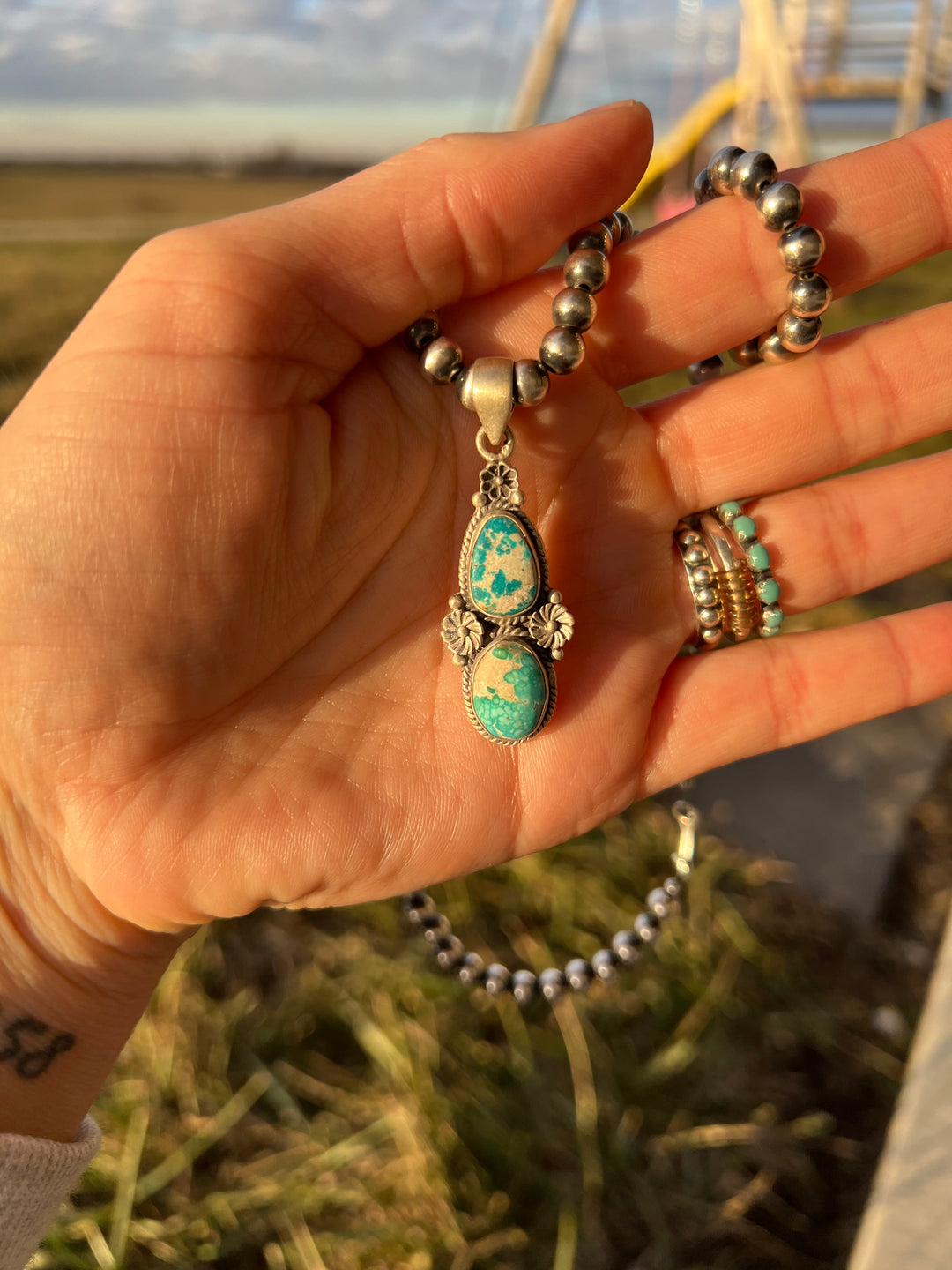 White Water Flower Pendant