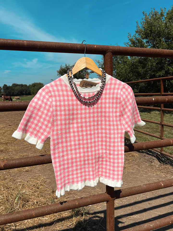 Gingham Sweater Top