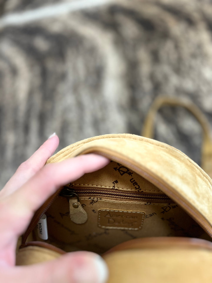 Mini Boot Stitch Canteen Purse-Camel
