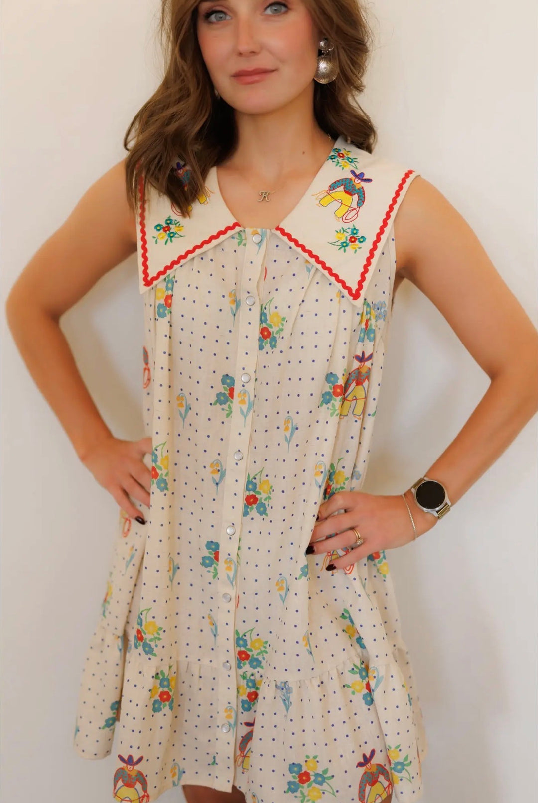 Vintage Cowboy Polka Dot Dress