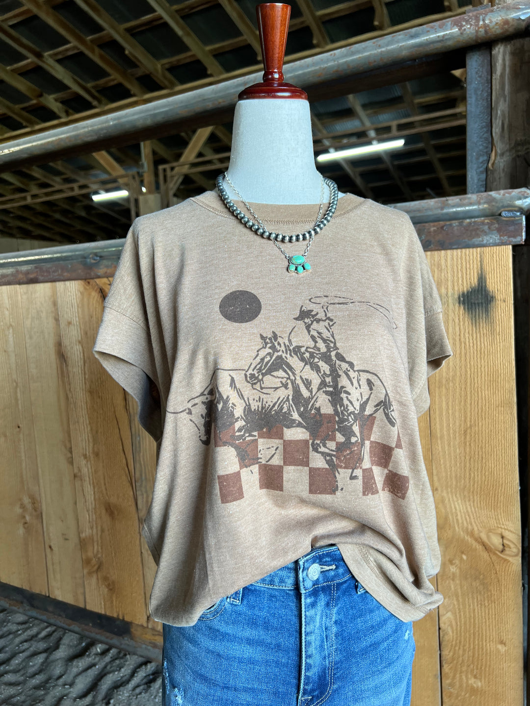 Checker Ropin’ Relaxed Tee