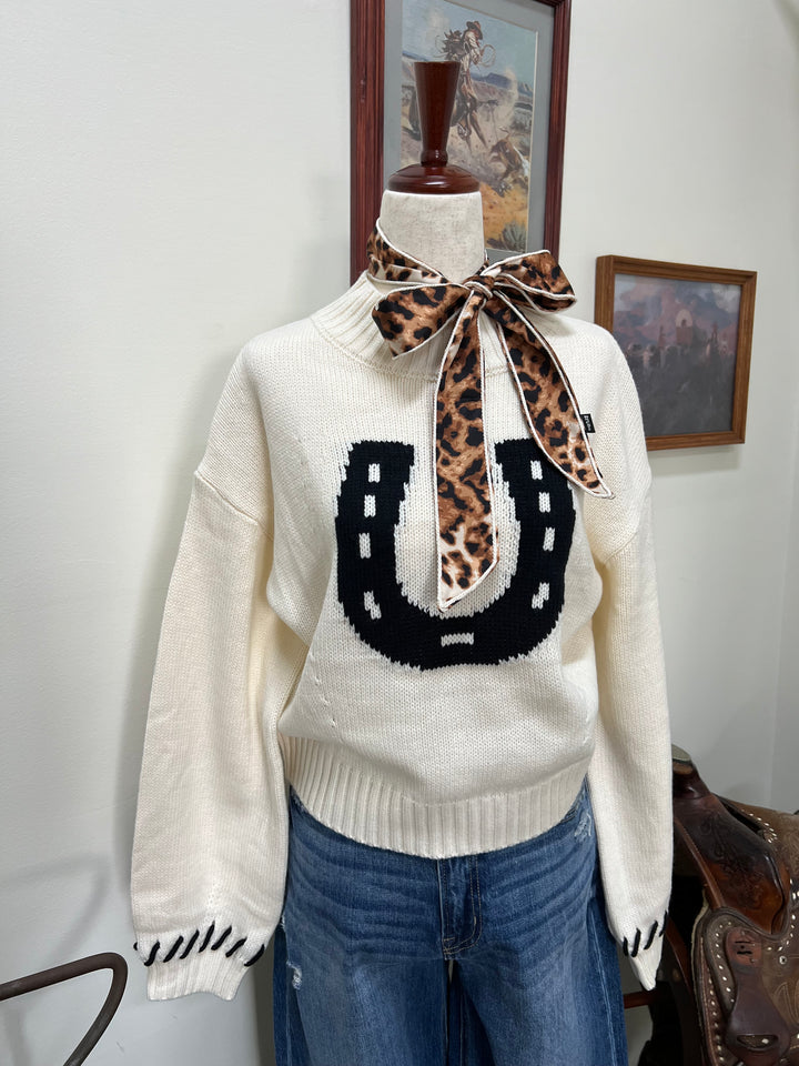 Horseshoe Crop Knit Sweater