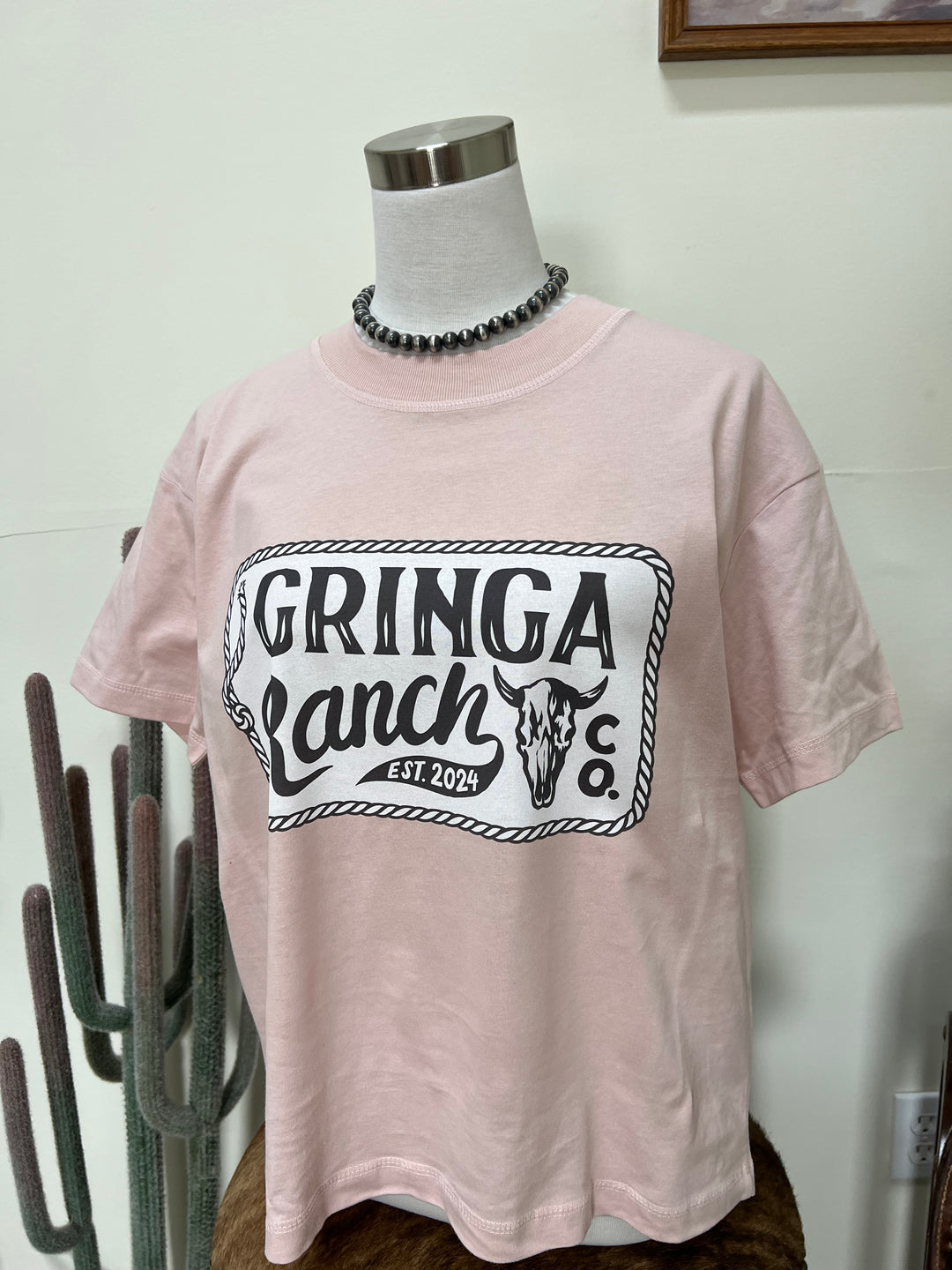 Gringa Ranch Logo T-Shirt-Blush