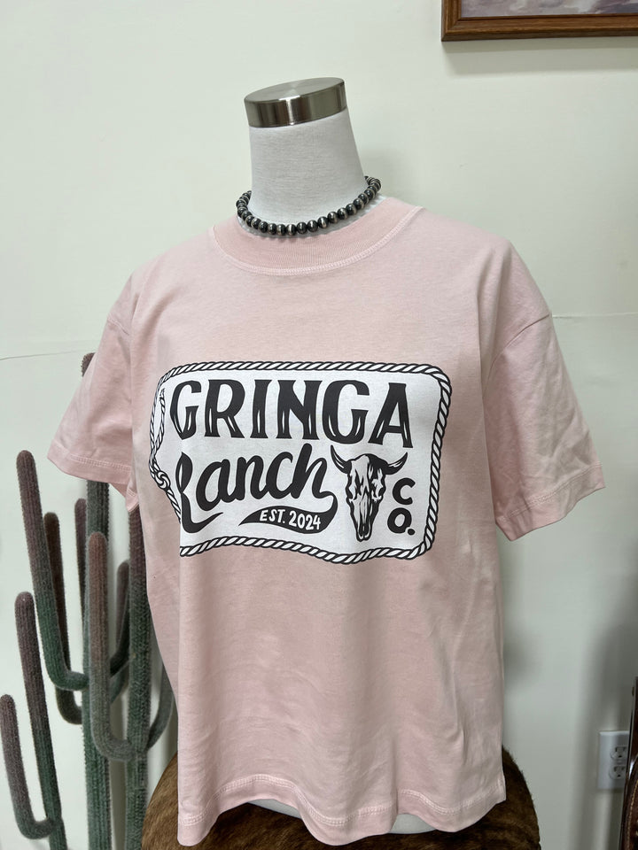 Gringa Ranch Logo T-Shirt-Blush